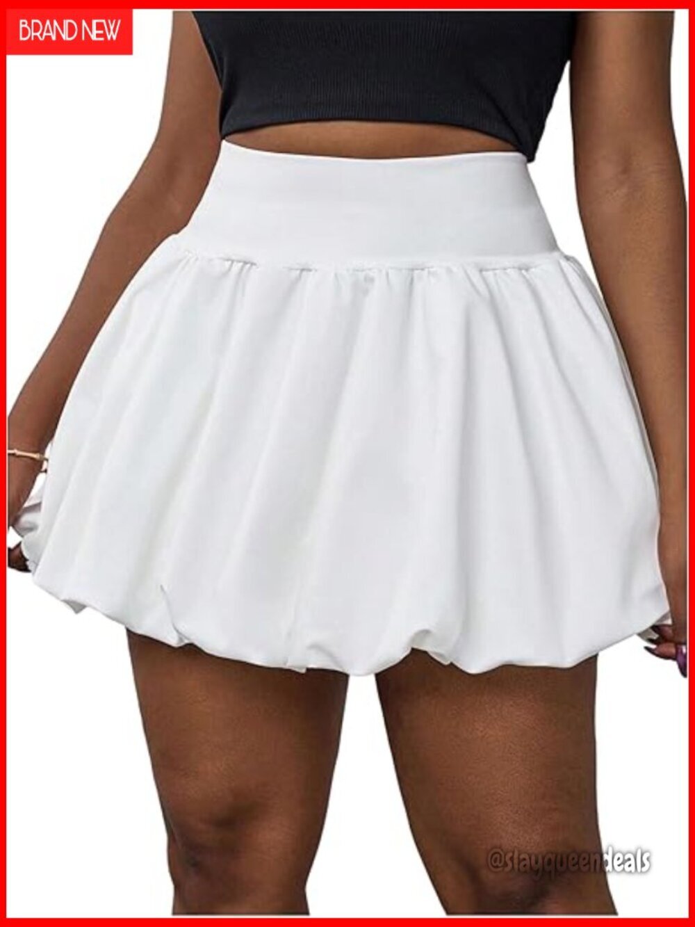 Plus Size High Waisted Pleated Mini Skirt Ruffle Bubble Tennis Summer
